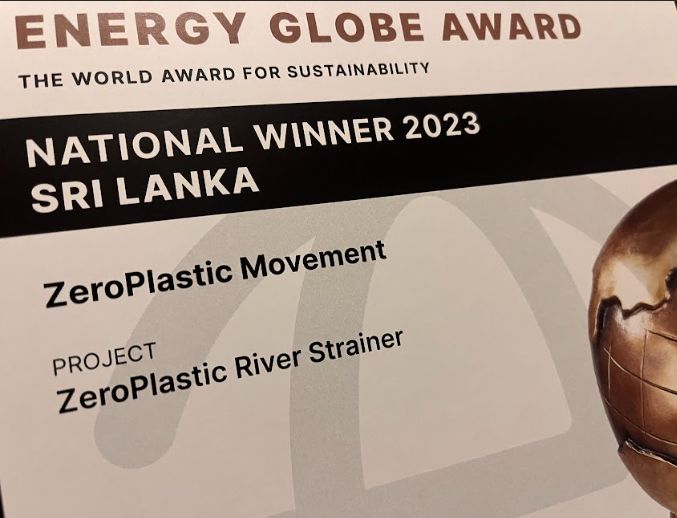 Zeroplastic Movement named National Winner 2023 Sri Lanka at Energy Globe Award
